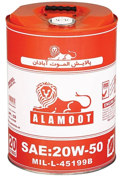 روغن موتور دیزل 20W50 الموت 20 لیتری کیفیت CD
